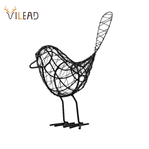 Iron Bird Figurines Nordic Abstract Statue Animal Home Decoration Accessories