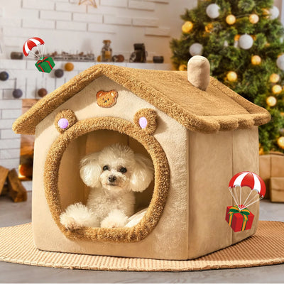 Cozy Indoor Pet Shelter Cat Dog Bed Soft Cushion Easy Clean - Ship from UK