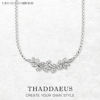 Tendrils Leaves Necklace Link Chain 925 Sterling Silver Romantic Jewellery