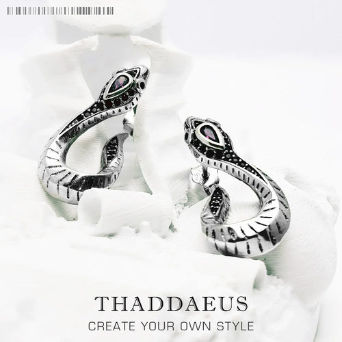 Snake Hinged Hoop Earrings 925 Sterling Silver Romantic Seductive Gift