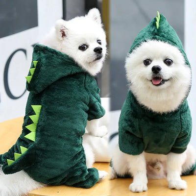 Dinosaur Plush Pet Costume Warm Cat Dog Party Cosplay Clothing Outfit