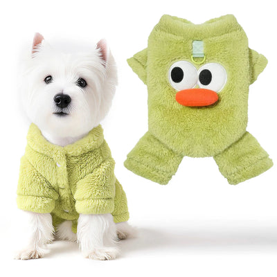Furry Pet Onesie Warm Full-Body Dog Cat Outfit Plush Winter Pajamas