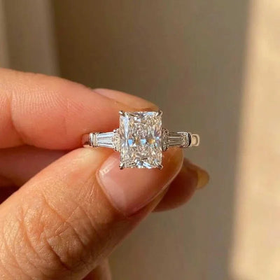925 Sterling Silver AAA White Cubic Zirconia Finger Ring Wedding Engagement Party Fashion Jewellery