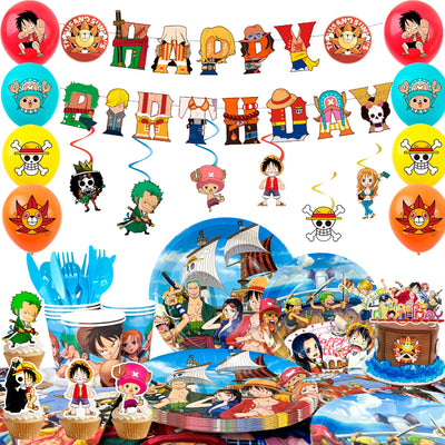 117pc One Piece Party Decorations Tableware Banner Cake Topper - Ship from UK