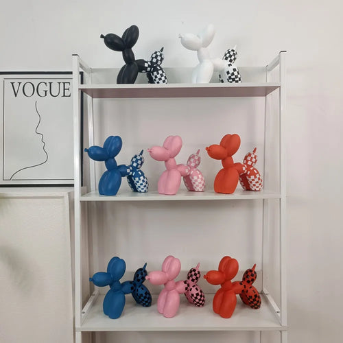 Orange Pink Balloon Dog Statues Decorative Figurines Living Room Bookshelf Office Pop