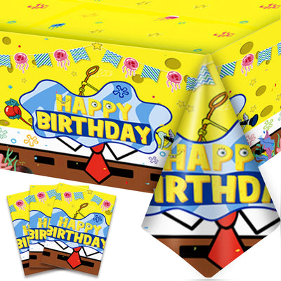 3pc SpongeBob SquarePants Birthday Tablecloth Party Table Covers - Ship from UK
