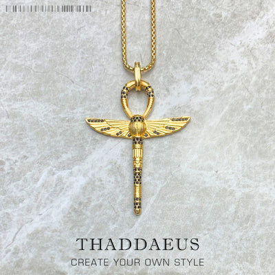 Ankh Cross of Life Scarab Necklace 925 Sterling Silver Fine Jewellery Gift