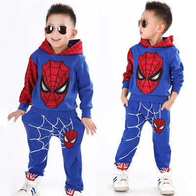 Kids Spiderman Costume Clothing Set Boys Spring Coat & Pants 2pc Clothes Suit