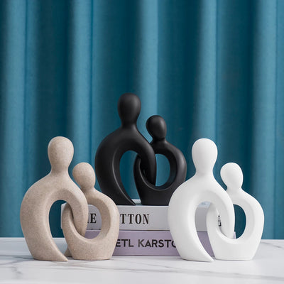 Resin Abstract Figurines Anniversary Couple Statue Lovers Figure Sculptures Shelf Pop