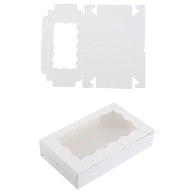 30 Pieces Kraft Bakery Box with Clear Window Cookie Box Bakery Candy Box for Pastry Biscuit Macaron Pie Candy Donuts