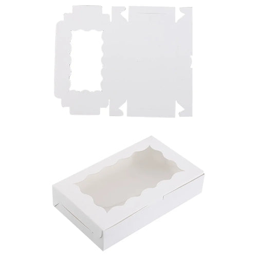 30 Pieces Kraft Bakery Box with Clear Window Cookie Box Bakery Candy Box for Pastry Biscuit Macaron Pie Candy Donuts