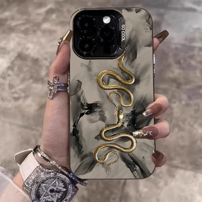 Golden Snake Silver Case for Xiaomi Mi 15 14 13 12 Pro Poco F6 X6