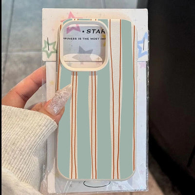 Striped Pattern Lychee Case for iPhone 17 16 15 14 13 12 Pro Max