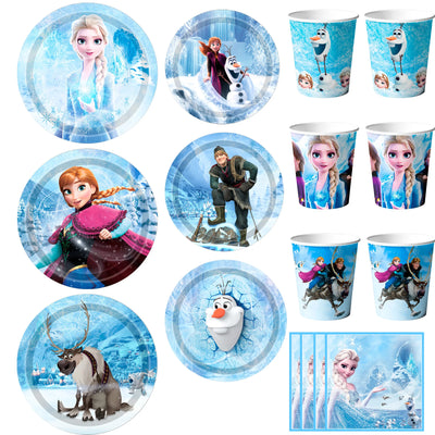 120pc Disney Frozen Party Decorations Elsa Anna Tableware Plates - Ship from UK