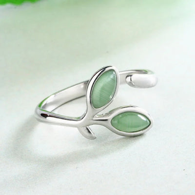 925 Sterling Silver Foliage Adjustable Ring Girls Wedding Luxury Quality Jewellery Accessory