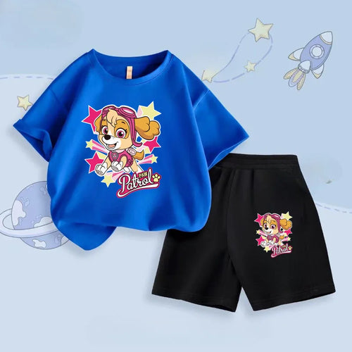 PAW Patrol Girls Short Sleeve T-Shirt and Shorts 2-Piece Summer Set