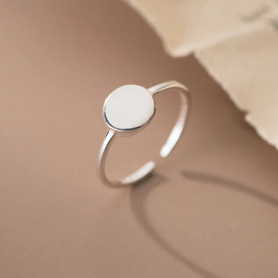 925 Sterling Silver Smooth Surface Round Open Ring Wedding Female Luxury Jewellery