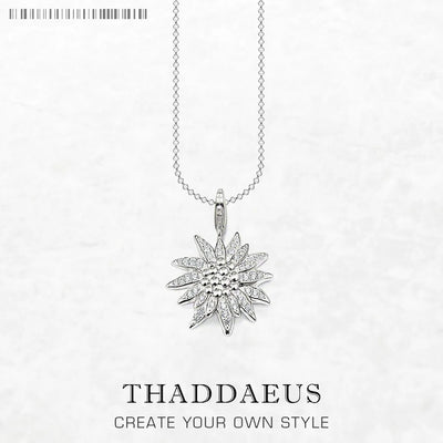 Edelweiss Necklace 925 Sterling Silver Romantic Winter Fine Jewellery Gift