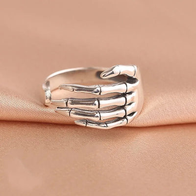 925 Sterling Silver Skeleton Hand Adjustable Ring Wedding Vintage Jewellery Wholesale