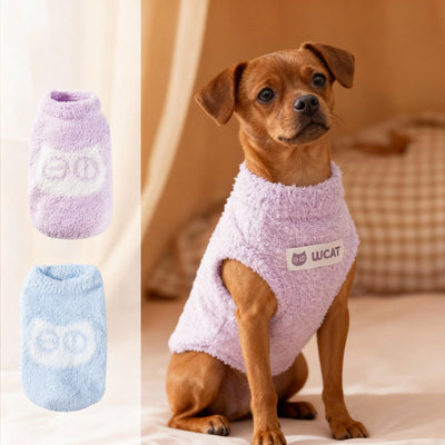 Macaron Color Pet Vest, Pastel Soft Plush Dog Cat Sweater, Cute Cloudlike Fuzzy Warm Vest for Small Pets, Kawaii Daily Fashion