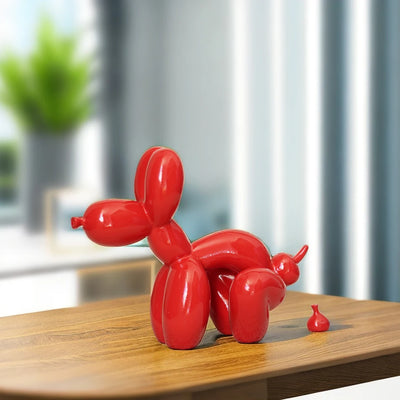 Funny Balloon Pooping Dog Sculptures Resin Pop Art Statue Bathroom Decoration Object