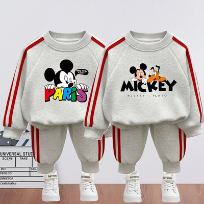 Boys and Girls Side Stripe Trousers Set Hoodie and Trousers 2-Piece Tracksuit