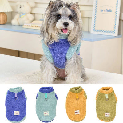 Fleece Puppy clothing for cold weather, Warm Cat Clothes , Pet plush Sweater for outdoor walking winter coats must-have