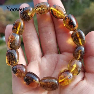 100% Real Amber Bracelet Genuine Black Bead Natural Healing Jewellery Gift