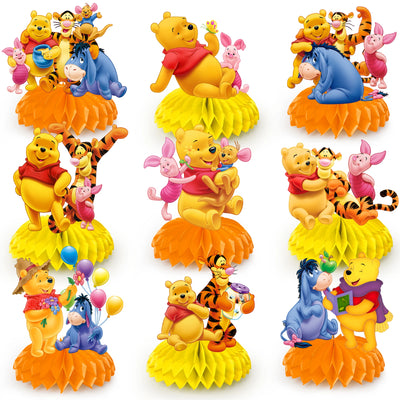 9pc Winnie the Pooh Honeycomb Centerpieces Birthday Table Decor - Ship from UK