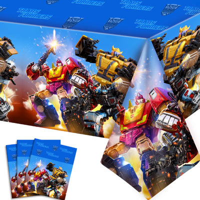 3pc Transformers Party Tablecloth Plastic Wipe Clean Table Covers - Ship from UK