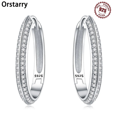 925 Sterling Silver U-shaped Simple Versatile Hoop Earrings Jewellery Gift
