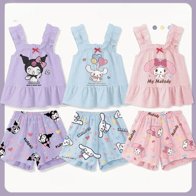 Sanrio Kuromi and Cinnamoroll Boys and Girls Summer Pyjamas Set Home Wear