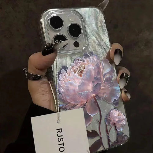 Pink Peony Lotus Case for Samsung Galaxy A16 A55 A35 S25 S24 S23 Ultra FE
