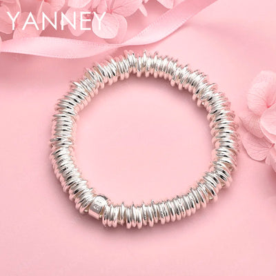 925 Sterling Silver Multi Loop Bracelet Women Hip Hop Party Jewellery Gift