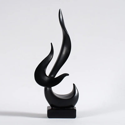 23cm Abstract Fire Sculpture Gold Flame Resin Ornament Modern Pop Art Shelf Decoration
