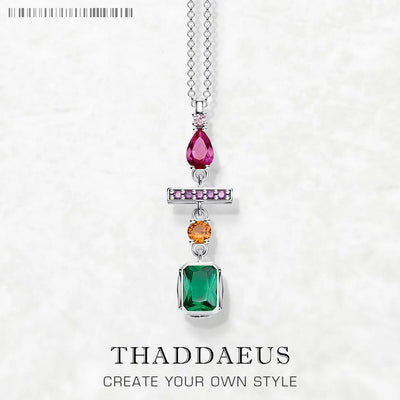 Geometrical Shapes Mix Necklace 925 Sterling Silver Classic Jewellery Gift