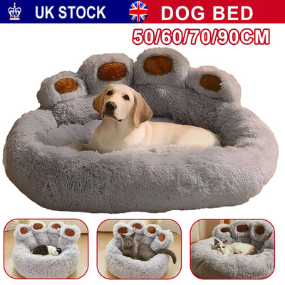 Fluffy Dog Bed Large Pet Sofa Basket Kennel Mat Winter Blanket - Ship from UK
