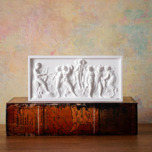 Dance of the Muses Bas-Relief Statue Greek Plaster Sculpture Mythology Office Gift