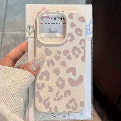 Pink Leopard Print Lychee Case for iPhone 17 16 15 14 13 Pro Max