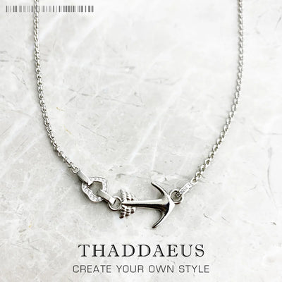 Love Anchor and Heart Necklace 925 Sterling Silver Romantic Jewellery Gift