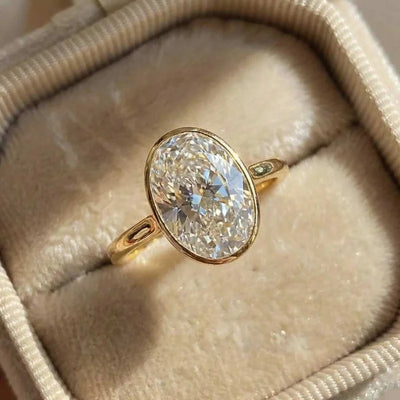 925 Sterling Silver Zircon Fashionable Simple Oval Ring Engagement Wedding Luxury Hot Sales