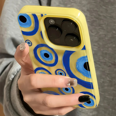 Retro Blue Eye Design Case for iPhone 17 16 15 14 13 12 11 Pro Max Plus Air