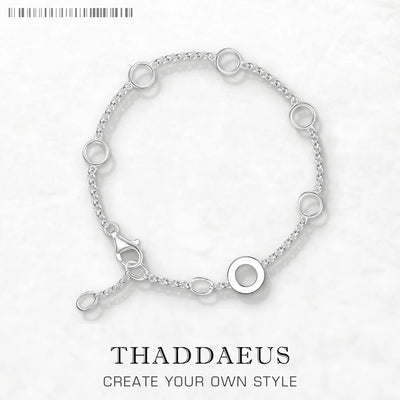 Round Eyelets Basic Charm Bracelet Link Chain 925 Sterling Silver Women