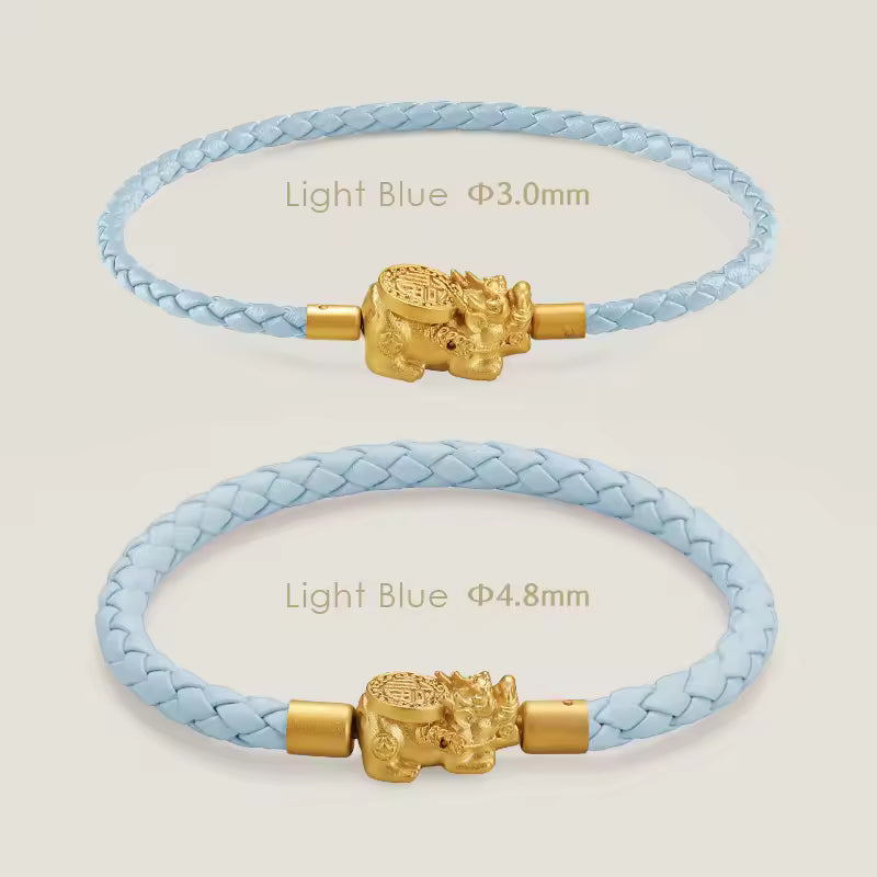 Fengshui Pixiu Leather Bracelet Braided Men Women Wealth Good Luck Gift