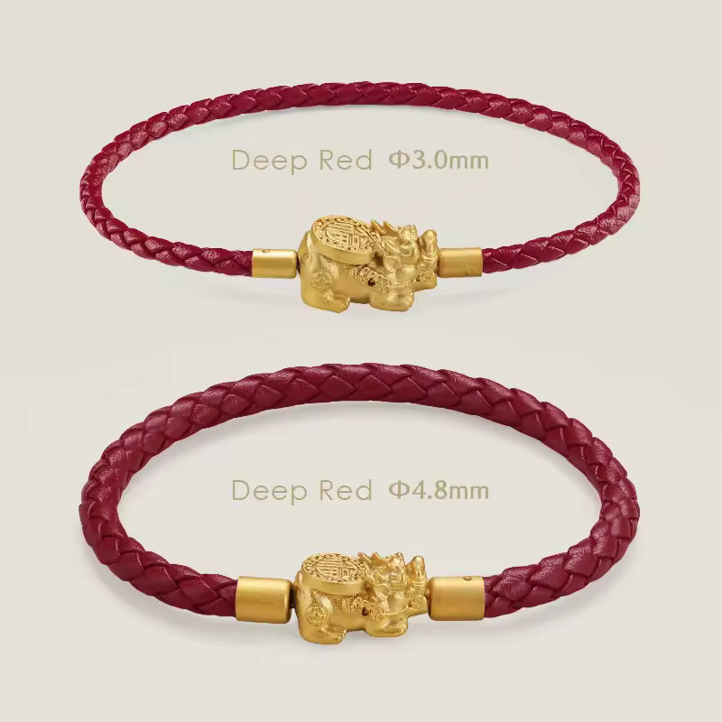 Fengshui Pixiu Leather Bracelet Braided Men Women Wealth Good Luck Gift
