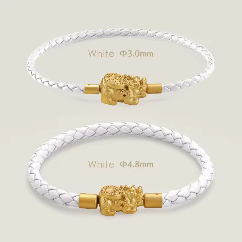 Fengshui Pixiu Leather Bracelet Braided Men Women Wealth Good Luck Gift