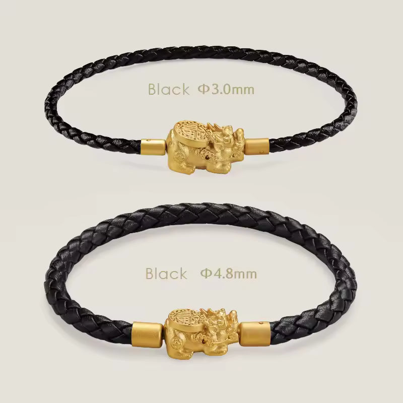 Fengshui Pixiu Leather Bracelet Braided Men Women Wealth Good Luck Gift