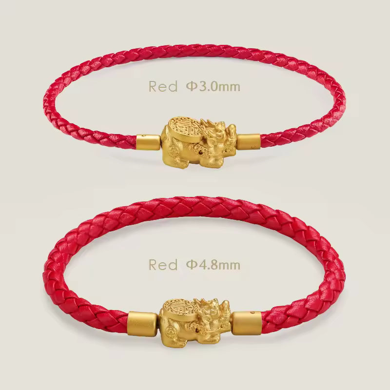 Fengshui Pixiu Leather Bracelet Braided Men Women Wealth Good Luck Gift