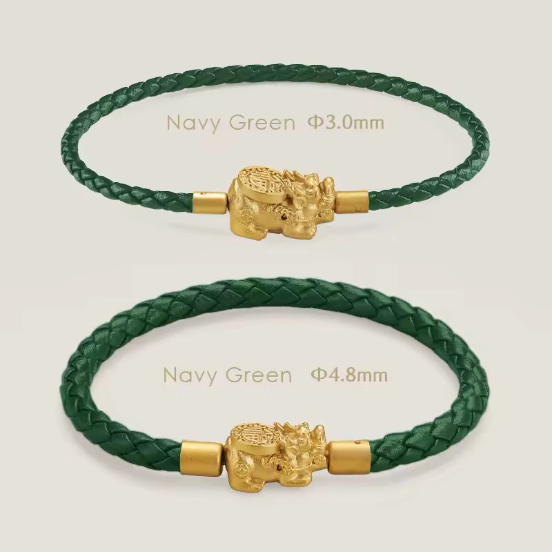 Fengshui Pixiu Leather Bracelet Braided Men Women Wealth Good Luck Gift