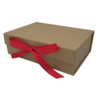 Wholesale A4 Size Natural Kraft Folding Magnetic Gift Box with Changeable Ribbon